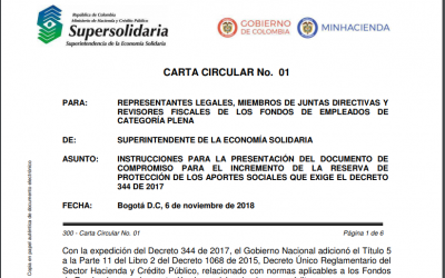 Incremento de la reserva para la protección de aportes sociales